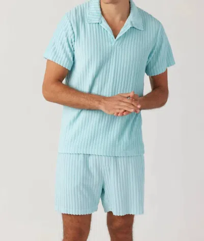 Sol Angeles Mens Riviera Terry Polo In Cape In Blue