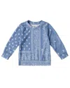 Sol Angeles Patchwork Hacci Pullover In Blue
