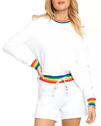 Sol Angeles Rainbow Stripe Pullover In White