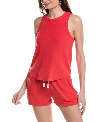 Sol Angeles Ribbed Tank Top In Red