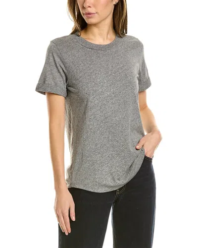Sol Angeles Rolled Neck Essential Crewneck Top In Grey
