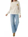 Sol Angeles Solstice Weekender Crew Neck Sweater In Ecru In White
