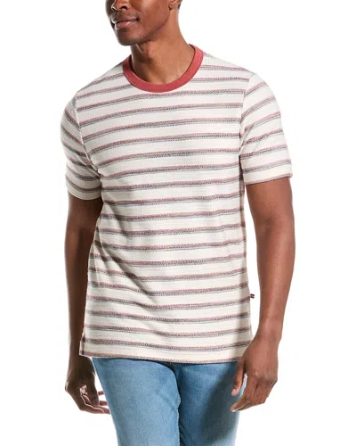 Sol Angeles Stripe Boucle Slit Crew T-shirt In White