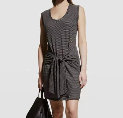 Sol Angeles Stripe Wrap Mini Dress In Black