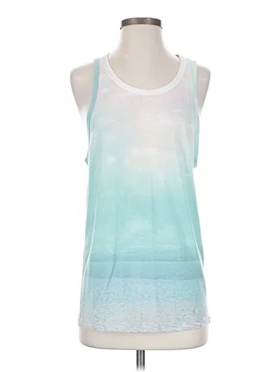 Pre-owned Sol Angeles Tank Top Teal Halter Neckline Tops