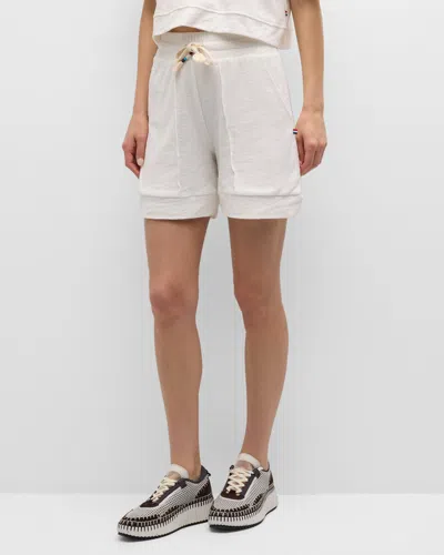 Sol Angeles Terry Raw Midi Shorts In White