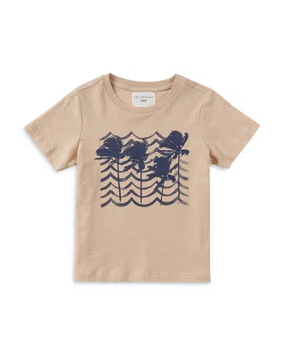 Sol Angeles Unisex Marlow Cotton Wavy Palms Graphic Tee - Little Kid, Big Kid In Sand