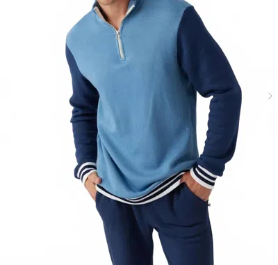 Sol Angeles Zip Sweater Top In Atlantic In Blue