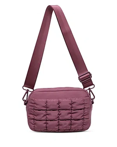Sol & Selene Quilted Medium Nylon Crossbody In Mauve