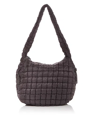 Sol & Selene Revive Extra Large Quilted Nylon Hobo In Carbon