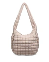 Sol & Selene Revive Extra Large Quilted Nylon Hobo In Cream