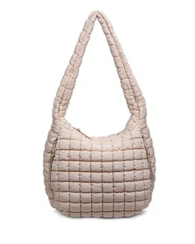Sol & Selene Revive Extra Large Quilted Nylon Hobo In Brown