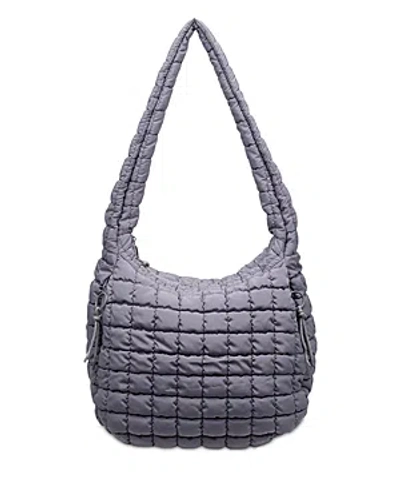 Sol & Selene Revive Extra Large Quilted Nylon Hobo In Grey