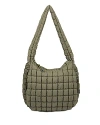 Sol & Selene Revive Extra Large Quilted Nylon Hobo In Olive