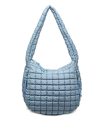 Sol & Selene Revive Extra Large Quilted Nylon Hobo In Sky Blue