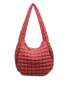 Sol & Selene Revive Extra Large Quilted Nylon Hobo In Terracotta