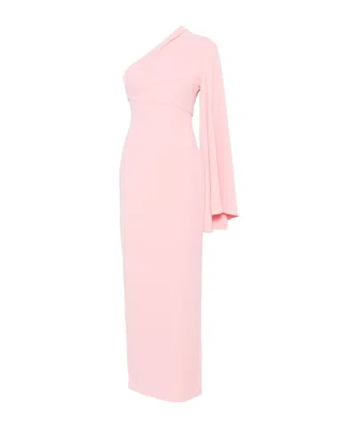Solace London Elisa Extra-long Dress In Pink