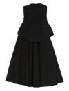 Solace London Ada Strapless Midi Dress In Black