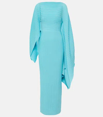 Solace London Adami Chiffon Maxi Dress In Blue