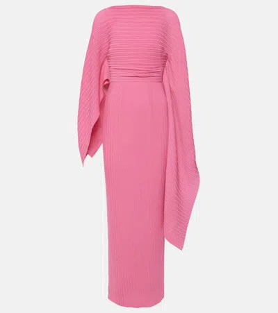 Solace London Adami Chiffon Maxi Dress In Pink