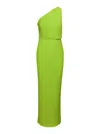 Solace London Green One Shoulder Maxi Dress In Green