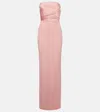 Solace London Afra Crêpe And Satin Bustier Gown In Pink