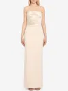 Solace London Afra Long Dress In Beige