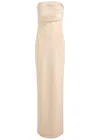 Solace London Afra Strapless Stretch-crepe Gown In Cream