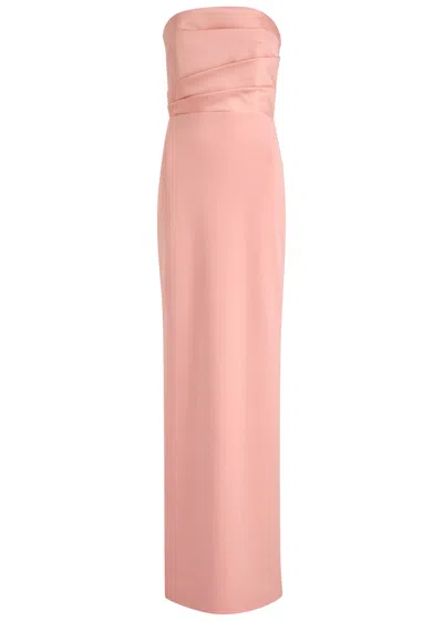 Solace London Afra Strapless Stretch-crepe Gown In Pink