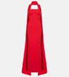 Solace London Ainhoa Scarf-detail Crêpe Gown In Red
