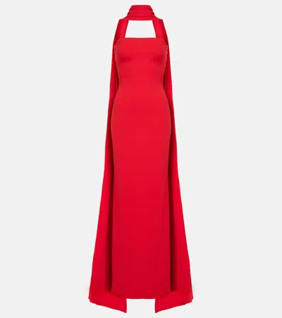 Solace London Ainhoa Scarf-detail Crêpe Gown In Red