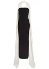 Solace London Ainhoa Scarf-effect Strapless Gown In Black
