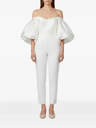 Pre-owned Solace London Alba Jumpsuit In White