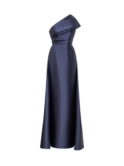 Solace London Alba Long Dress In Blue