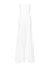 Solace London Alessandra Draped Strapless Gown In Blanco