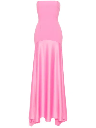 Solace London Alessandra Contrast Maxi Dress In Pink