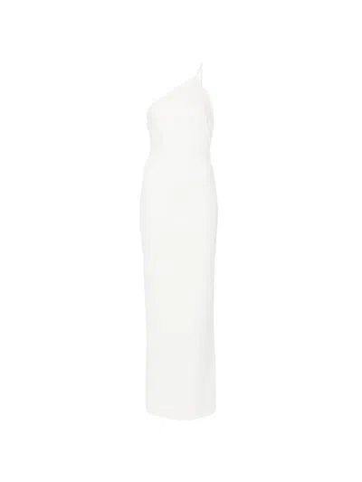 Solace London Alexandra Maxi Dress One Shoulder Cutout In White