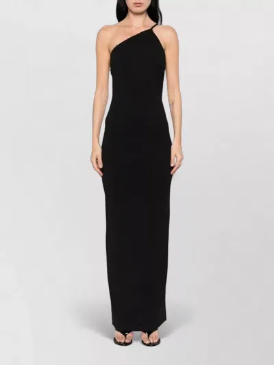 Solace London Alexandra One Shoulder Backless Maxi Dress In Black