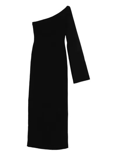 Solace London Alina One-shoulder Maxi Dress In Black