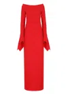 Solace London Amalie Off-shoulder Gown In Rosso