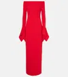Solace London Amalie Off-shoulder Gown In Red