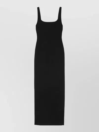 Solace London Aneila Backless Square Neck Maxi Dress In Black