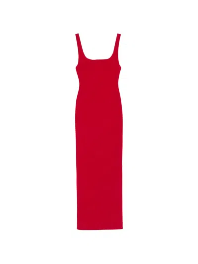 Solace London Aneila Square-neck Maxi Dress In Red