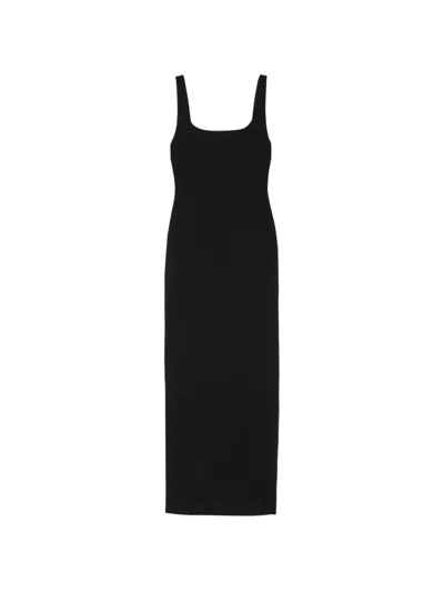 Solace London Aneila Square-neck Maxi Dress In Black