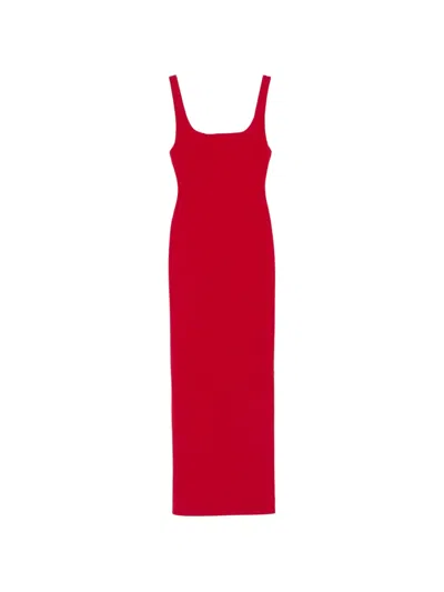 Solace London Aneila Square-neck Maxi Dress In Red