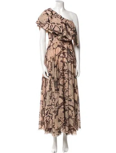 Pre-owned Solace London Angora Midi Length Dress In Brown