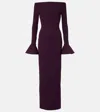 Solace London Anica Off-shoulder Gown In Purple