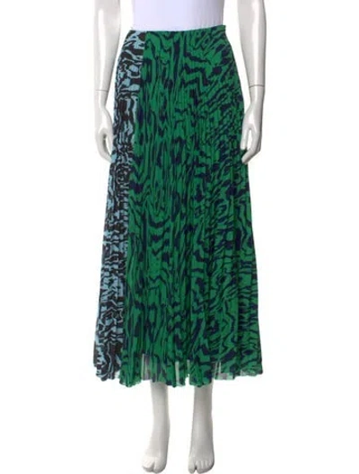 Pre-owned Solace London Animal Print Midi Length Skirt In Green