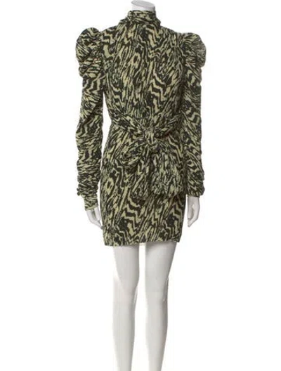 Pre-owned Solace London Animal Print Mini Dress In Black
