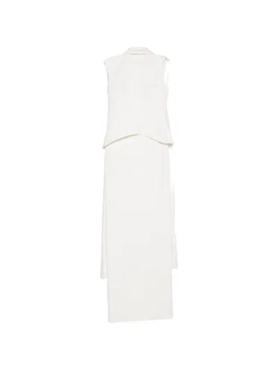 Solace London Annie Peplum-waist Maxi Dress In White